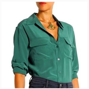 NWT Equipment 100% Silk Slim Signature Shirt